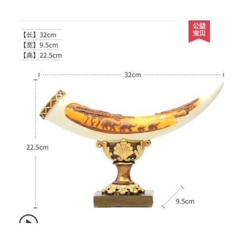 Recruitment Ivory European Decoration Living Room Home Decoration Point Wine Cabinet Creative Elephant Longma TV Cabinet Arrange