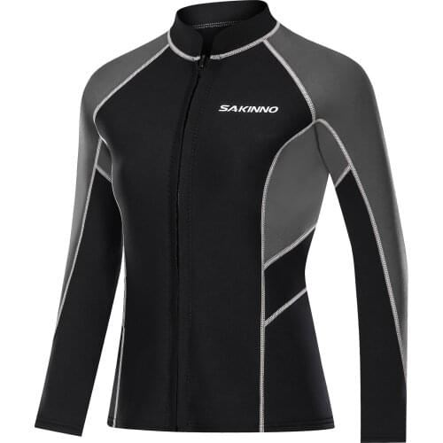 2MM Neoprene wetsuit women Diving jacket long sleeve snorkeling coat female surfing winter swim jacket fishing thermal Swimwear