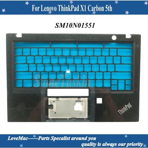 New Original for ThinkPad X1 Carbon 5th Keyboard Bezel Palmrest Cover US Version w/o Touchpad with Fingerprint Hole SM10N01551