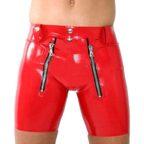 New Sexy Fetish Latex Underwear Boxer Panties / Shorts For Men With Crotch Piece Unique