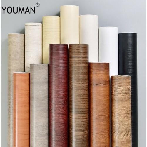 3d Vintage 60X500cm Old furniture renovation Waterproof self adhesive wallpaper for walls 3 d papel de parede pvc wood stickers