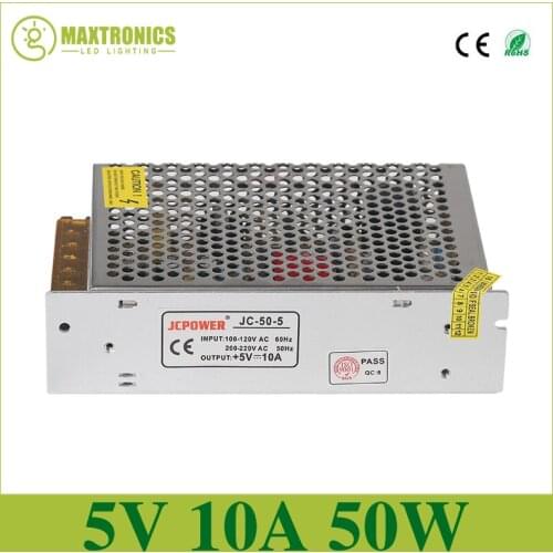 Wholesale price Best quality 5V 10A 50W Switching Power Supply Driver for LED Strip AC 110-220V Input to DC 5V