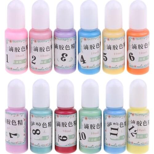 12 Bottles Liquid Macaron Candy Color Resin Pigment Dye Resin Epoxy Jewelry DIY