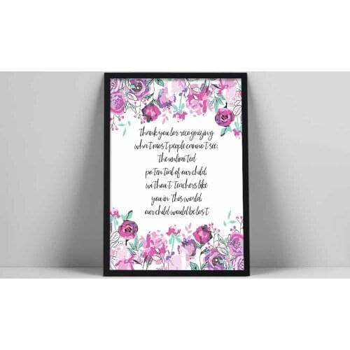 Autism Teacher Gift, Special Needs, Thank You Teacher, Special Teacher, End of year, Appreciation, Inspirational Wall Art