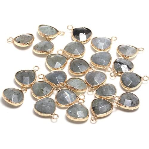 Natural Stone Pendant Water Drop Shaped Pendant 4pc/pack for Jewelry Making Diy Earring Necklace Accessories Size 13x18mm