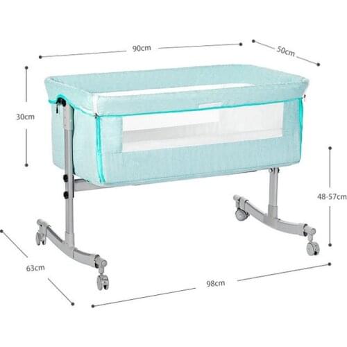 Portable Newborn Baby Cradle Crib Can Be Spliced Big Bed, Height Adjustable Infant Cot
