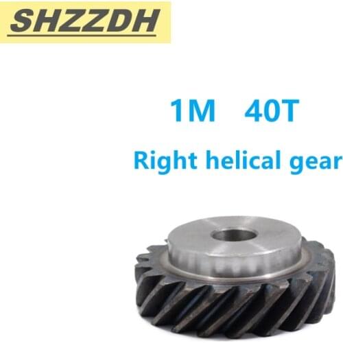 1PCS right-hand helical gear 45 degree 1 mold 40 tooth 45 steel instead of bevel gear 90 degree transmission