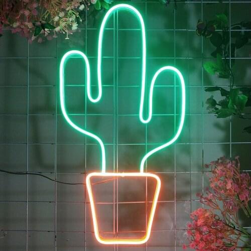 Botany Cactus Custom Neon Sign Light Personalized Decoration 12V Flex Led Light Home Decor Room Wall Decoration Light Up Sign