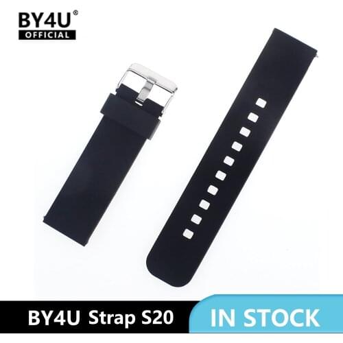BY4U 20mm Watch Strap Adjustable Replacement Bands Silicone Quick Release Smart Watch Straps Men Women For P8 Smartwatch