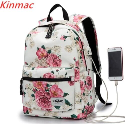 Kinmac Brand Backpack Laptop Bag15",15.6 Inch,Pink Rose Shoulder Compute Bag For Macbook 15.4, Business, School, DropShip V157