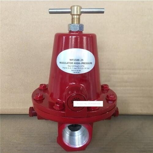 WF1588-25 Gas Pressure Gauge Regulator Aluminum Alloy Gas Pressure Reducing Valve Gas Pressure Reducer DN25 16kgf / cm2 200kg/ h