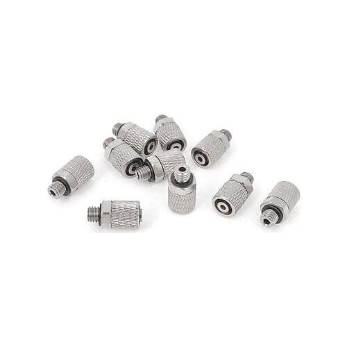 10Pcs 5mm Male Thread Fitting Coupler Quick Joint Connector for 4mmx6mm Air Pipe Free shipping
