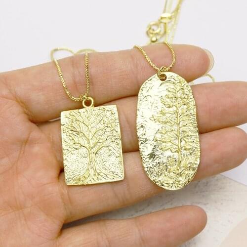 10 Pcs Gold Rectangle head pendants necklace Boxes chain fashion jewelry necklace wholesale women jewelry gift 7332