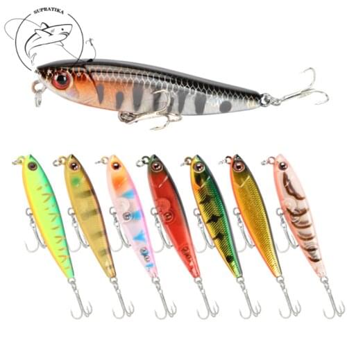 15 Colors 5.5cm / 3.4g Artificial Floating Pencil Plastic Hard Bait 3D Simulation Eyes Waterproof Fishing Lure Fishing