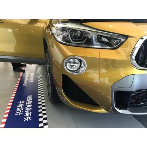 For BMW X2 2018 ABS Chrome 2PCS Car Front Headlight Fog Lamp Lights Cover Trim Moldings Car Styling Auto Accessories