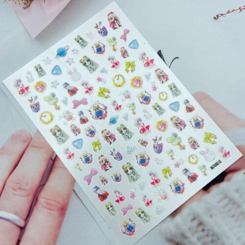 Japanese Style 3d DIY Back Glue Adhesive Embossment Nail Stickers Fancy Girls Dry Nail Decals Fashion Nail Decorations Manicure