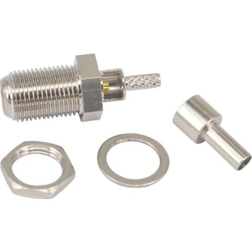 5 Pieces F Female Nut Bulkhead Window Straight Crimp RG174 RG316 RG179 Cable RF Connector
