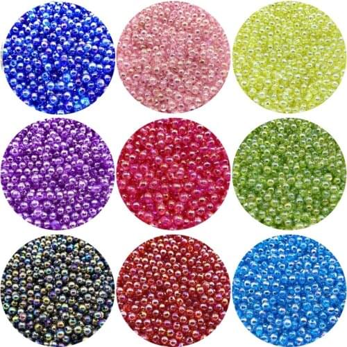 50pcs 8mm AB Color Round Acrylic Bead Loose Spacer Beads For Jewelry Making DIY Bracelet