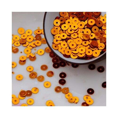 60g/lot 6mm Flat Round Sequins For Craft Bolsa DIY Garment DIY Accessories Orange Confetti Spangles