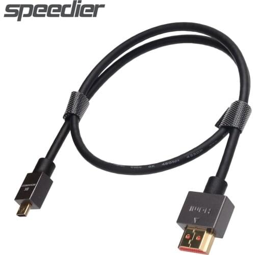 8K Micro HDMI-Cable 2.1 Flexible Slim D Type HDMI-compatible Ultra Thin Micro-HDMI Cord 8K 7680*4320P/2160P/1440P/1080P/720P