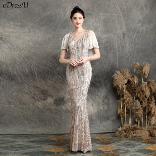 Glitter Tassel Evening Dress Sexy Mermaid Sequins Dress Elegant Maxi Dress Vestido de Fiesta Robe de Soiree Abendkleid YNY-16582