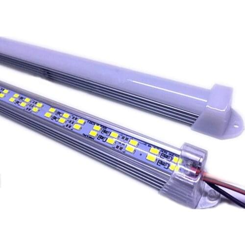 5pcs*50cm DC24V 12v Double Row LED Hard Rigid LED Strip Bar Light U Aluminum Slot 72SMD 5630 Red Green Blue Warm white White CCT