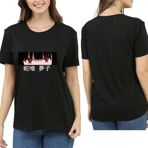 Jabami Yumeko T-shirt Cosplay Kakegurui Japanese Anime Streetwear Cute Oversized Crewneck Women Men 2021 Summer Black Top Tee