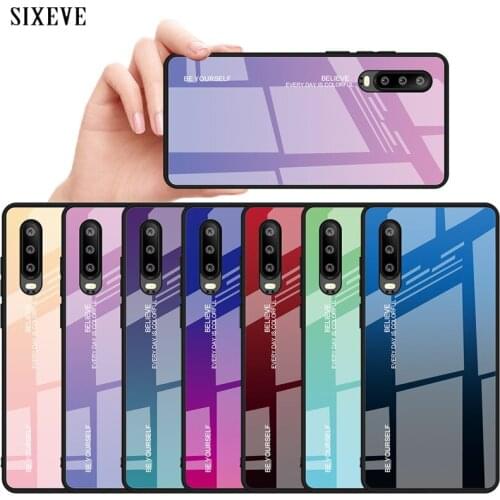 Gradient Tempered Glass Case For huawei P20 P30 P40 Mate 10 20 30 Lite Pro honor 9 10 Enjoy 9s P Smart Cover Protective Fundas