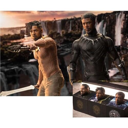 KM Series (001-002-003) 1/6 Soldier Panther Head Carving Three Head Carving Set In Stock