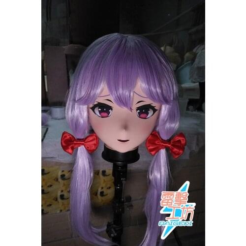 KM9205) Handmade Female Sweet Girl Resin Crossdress Outfit Cosplay Japanese Animegao Role Play Kigurumi Mask