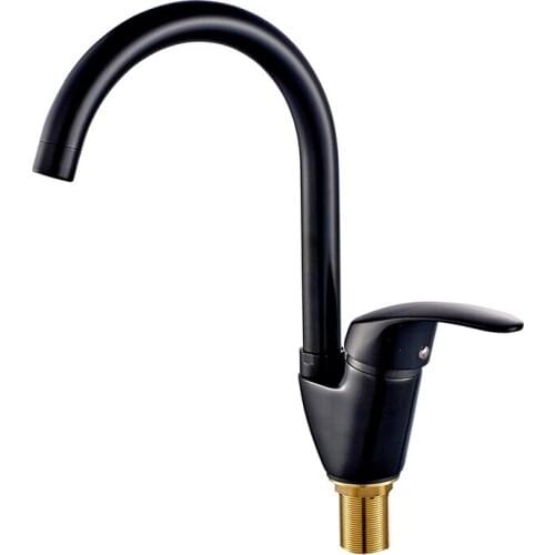 L16083 High Quality Black Color Hot and Cold Water Brass Kitchen Mixer