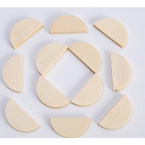 Missxiang new 10pcs DIY Wood Chip Childrens Toys Handmade Hanging Ornaments Earrings necklaces Accessories Beads Jewelry Making