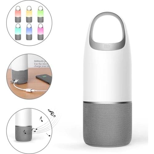 NILLKIN 2 in 1 Power Bank Bluetooth Speaker wireless bass tf card music box multi-color LED Lamp Bedroom office Packing bag