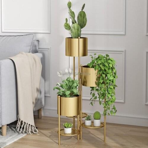 Nordic Minimalist Floor-standing Multi-layer Flower Stand Living Room Balcony Flower Shelf Green Flower Pot Stand Folding Shelf