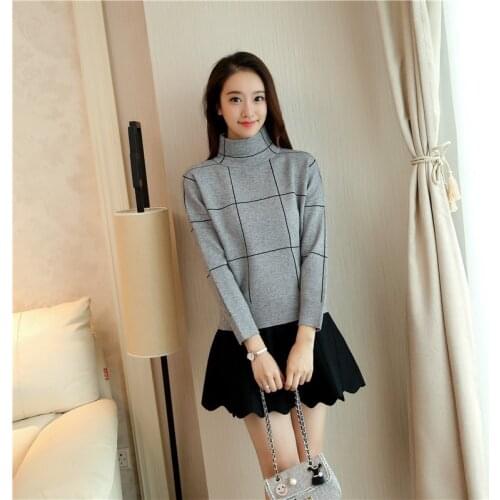 Autumn and winter new womens fashion half-neck sweater pullover warm Korean version of the office ladies knitted sweater top