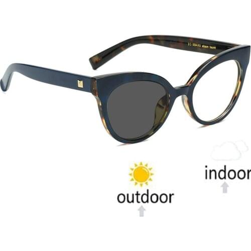 Blue Sunglasses Photochromic Finished Myopia Glasses Women Men Retro Alloy Glasses Cat Women Ultra Light Myopia Eyeglasses NX