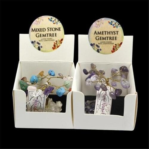 Wholesale 3boxes/Lot Creative Crystal Lucky Tree Souvenir Decorative Gift Decorations Office Home Crafts Mixed Clr