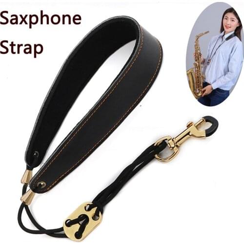 Sax Strap Alto Saxophone Althorn EWI Adjustable Neck Belt Leather Belts Saxphone Hanging Straps Music Instrument Accessories