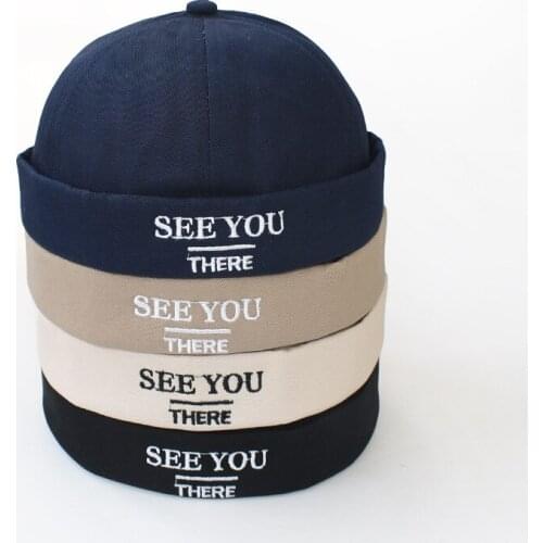 Hat beanie female spring and summer Korean street hip-hop melon leather cap student casual beanie embroidery letter cap male
