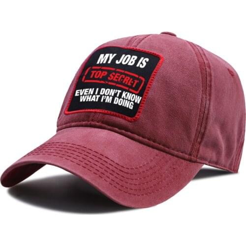 Sunscreen Outdoor Golf Caps MY JOB IS TOP SECRET Print Snapback Hat Breathable Summer Riding Hats Street Sports Baseball Cap