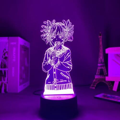 Anime Figure Light My Hero Academia Toga Himiko Led Panel Lights Valentines Day Gift 3D Lamp Night Lamp Anime Decoration