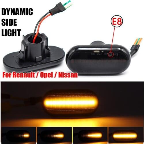 2pcs LED Dynamic Turn Signal Side Mirror Lamp For Dacia Duster Dokker Lodgy Renault Megane 1 Clio1 2 KANGOO ESPACE Smart Fortwo