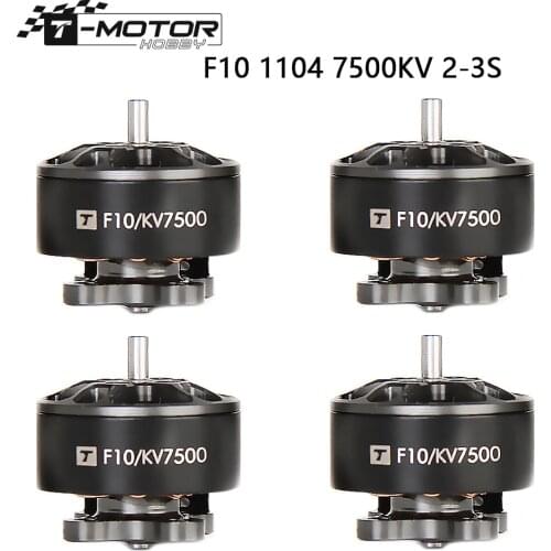 T-Motor F10 1104 7500KV 2-3S Brushless Motor Wiht 1.5mm Titanium alloy shaft 2 inch propeller for 90-110mm RC FPV Racing Drone