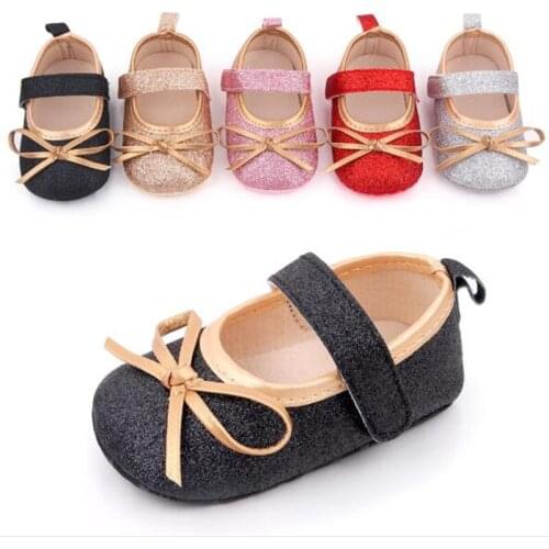 New Spring Autumn Baby Shoes Fashion Bling Newborn PU First Walkers Soft Sole Infants Girls Princess Shoes