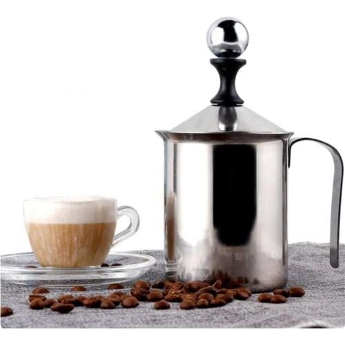 400/800ML Manual Milk Frother Stainless Steel cappuccino Milk Creamer Milk Foam Mesh Coffee Foamer Creamer Kitchen Applicance