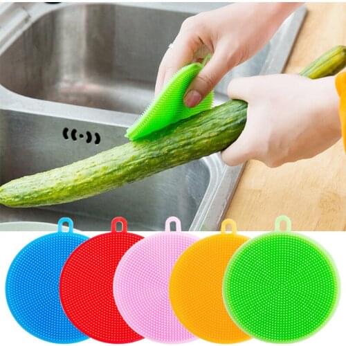 High Quality Silicone Dishwashing Tool Kitchen Washing Brush Bathroom Efficient Dish Cleaning Washing Tool Housing Accessories