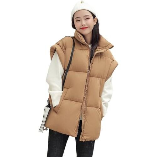Female short waistcoat winter new wild vest loose casual waistcoat down cotton vest shoulder collar protection shoulder jacket