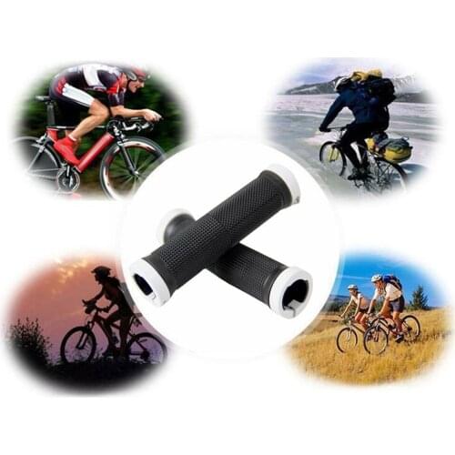 1 Pair Mountain Road Cycling Bike Bicycle MTB Handlebar Cover Grips Bilateral Soft Rubber Anti-slip Handle Grip Lock Bar End