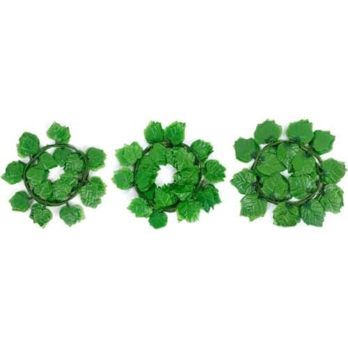 2.3m 20 Artificial Plants Green Ivy Leaves Artificial Vine Fake Parthenocissus Foliage Leaves Home Wedding Bar Decoration