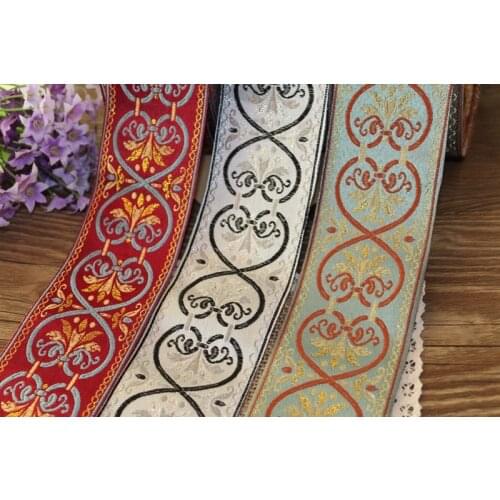 5yards/lot wide 6cm Woven Jacquard Ribbon classical design curtain and clothing accessory LS-9774